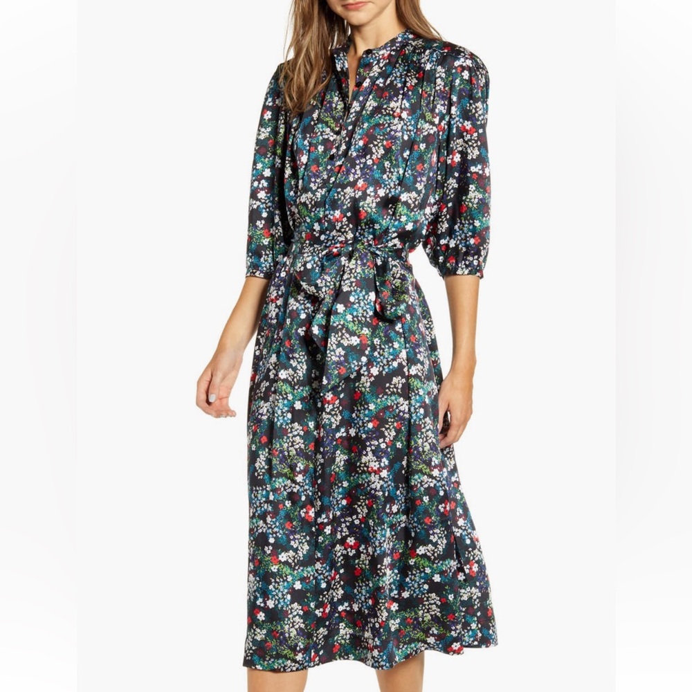Rebecca Minkoff Tina Floral Midi Dress. Size Small